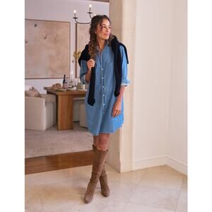Frank & Eileen MARY Classic Shirtdress – Famous Denim Vintage Stonewashed Indigo